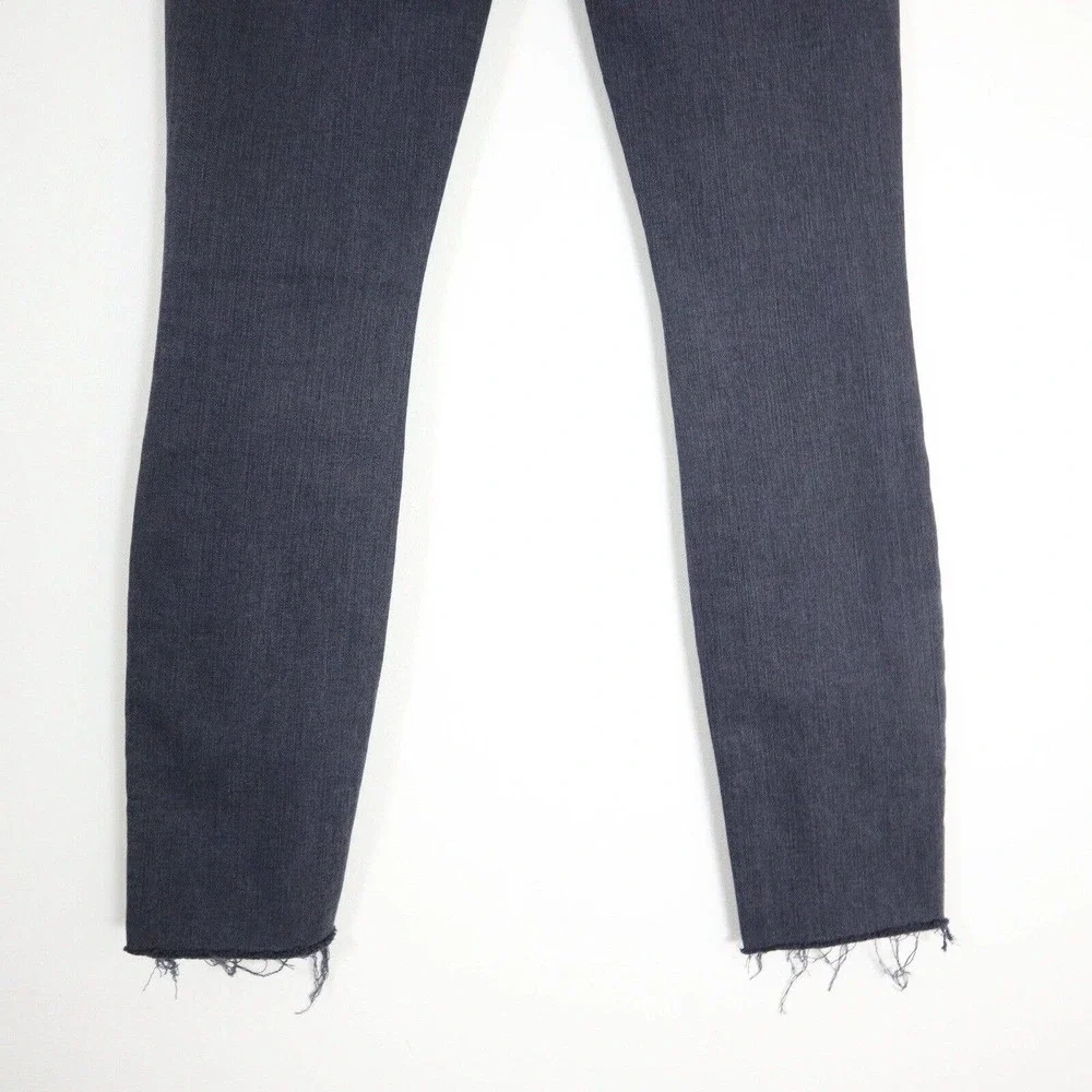 MOTHER Size 23 High Waisted Looker Ankle Fray Jeans Lighting Up Lanterns Black - Picture 9 of 11